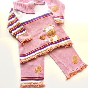 ZackAli 4 Kids sz 3/4 toddler knit set w/monkey